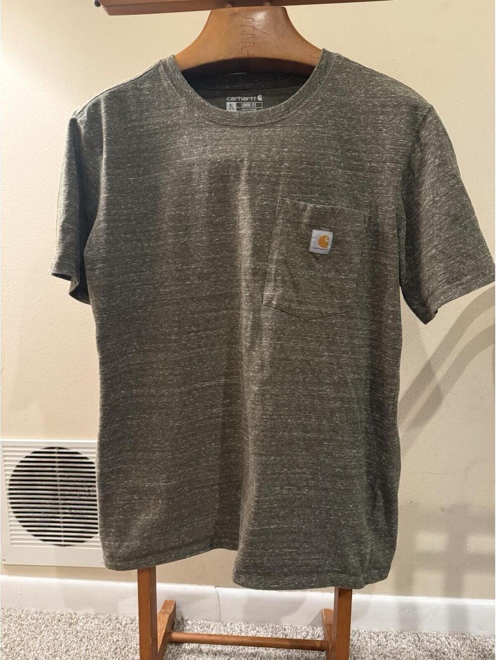 Carhartt Short Sleeve T Shirt Boys XL (16/18)  Heathered Green Loose Fit Casual